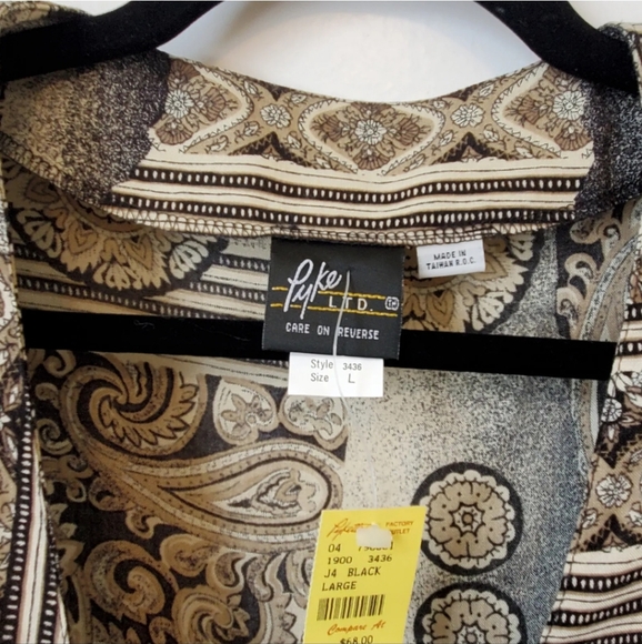 Final price! Vintage 80s Long Sleeve V Neck Layering Jacket Blouse - Picture 3 of 6